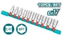 Набор головок 10 шт 1/4 ;5-6-7-8-9-10-11-12-13-14мм THT1411023