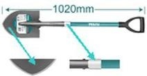 Лопата с ручкой из стелопласта 1020 мм THTH12102